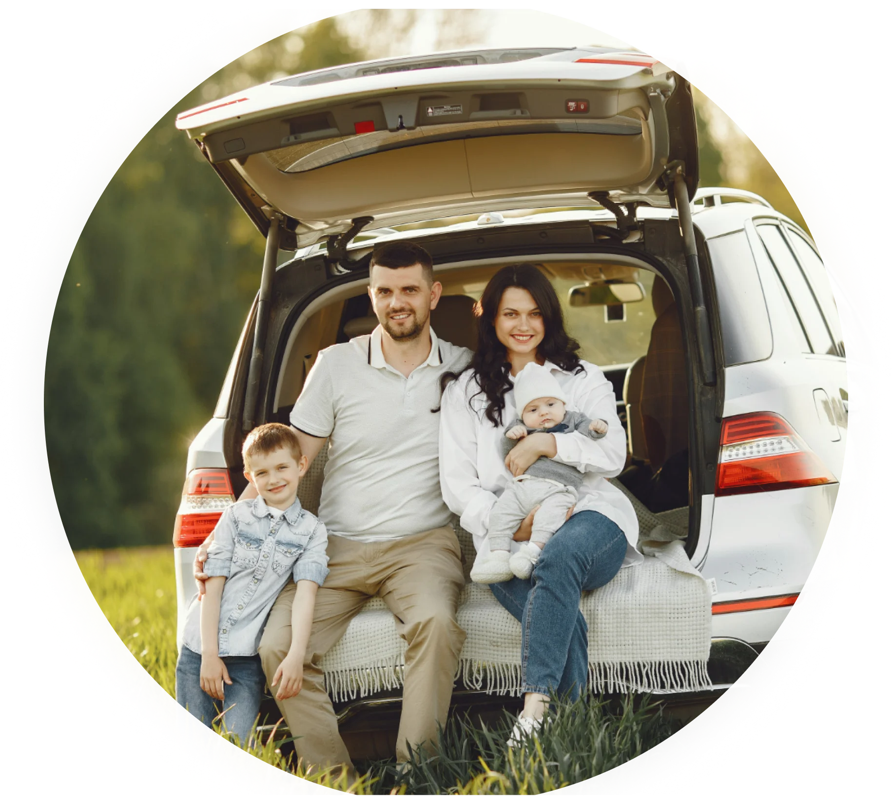Family enjoying a trip